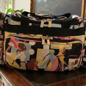 ROOMY TRAVEL DUFFLE BAG...in a Vibrant MODERN FASHIONISTA GIRL DESIGN!